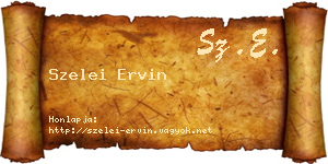 Szelei Ervin névjegykártya