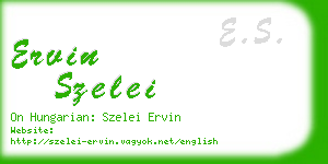 ervin szelei business card